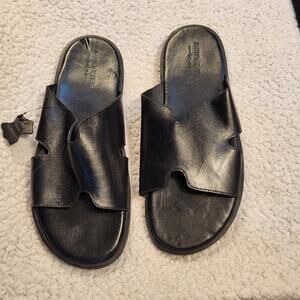 NEW Anthony Veer Marrkesh slide sandals black leather Me's size 13